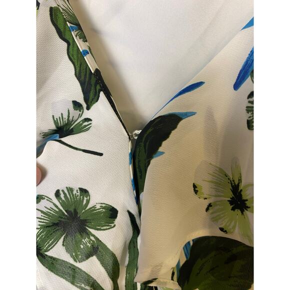 Banana Republic Floral Ruffle Faux Wrap Maxi Dress Sleeveless Women's Size 4 - Picture 6 of 10